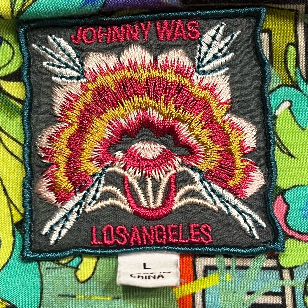 Johnny Was Dreamer Long Sleeve Vee Swing Tee Sz-L - Picture 5 of 5
